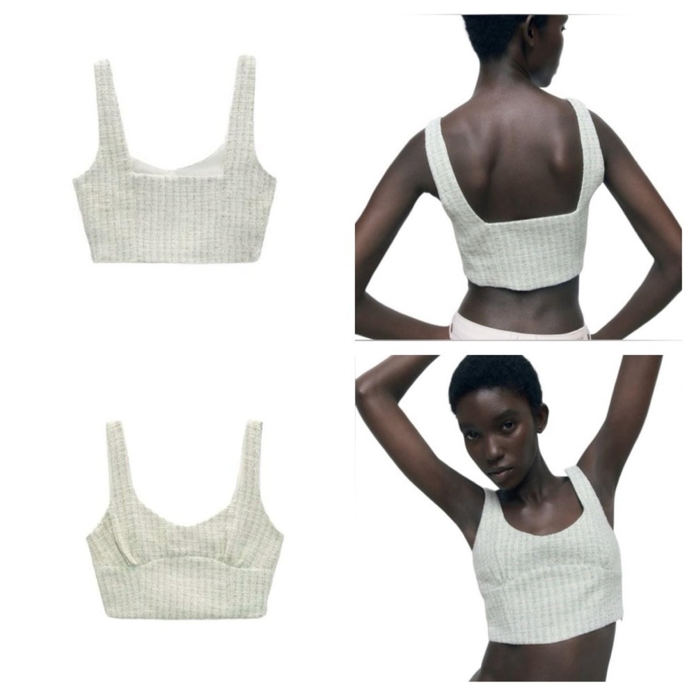 Zara tweed crop top Size XS